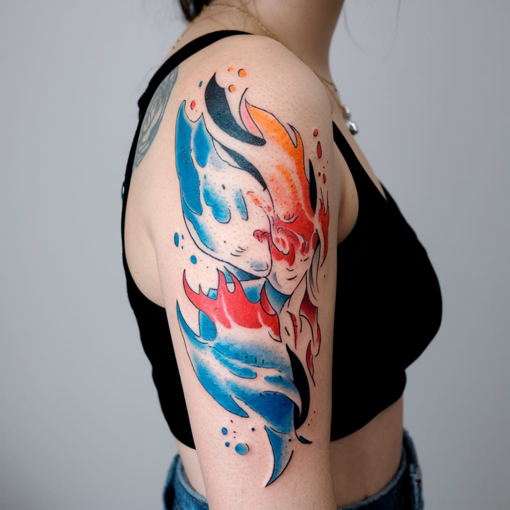 Abstract Fire and Ice from Naruto