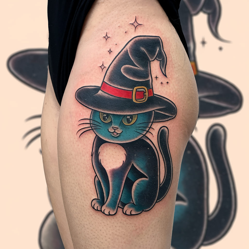 Black Cat in a Witch Hat