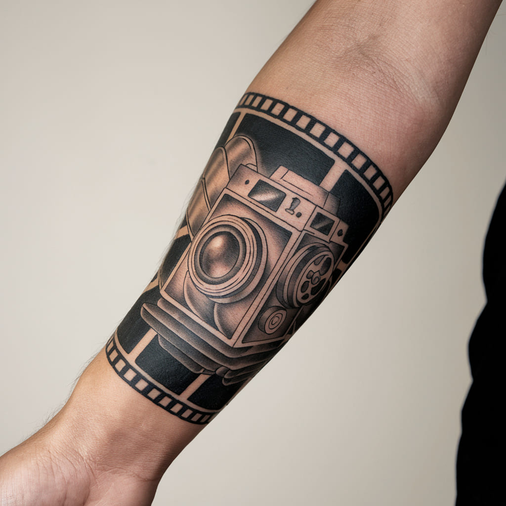 Camera on a Film Strip Wristband