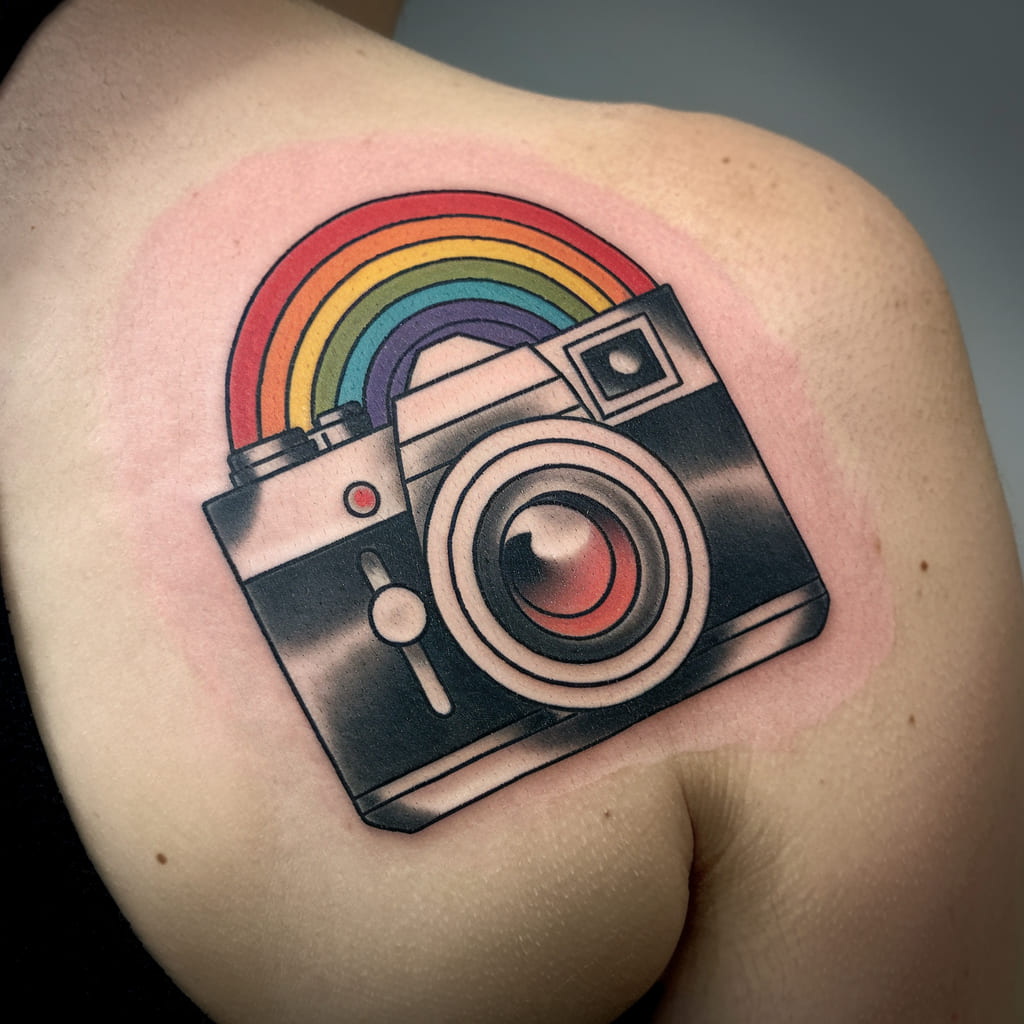 Camera with a Rainbow Outline