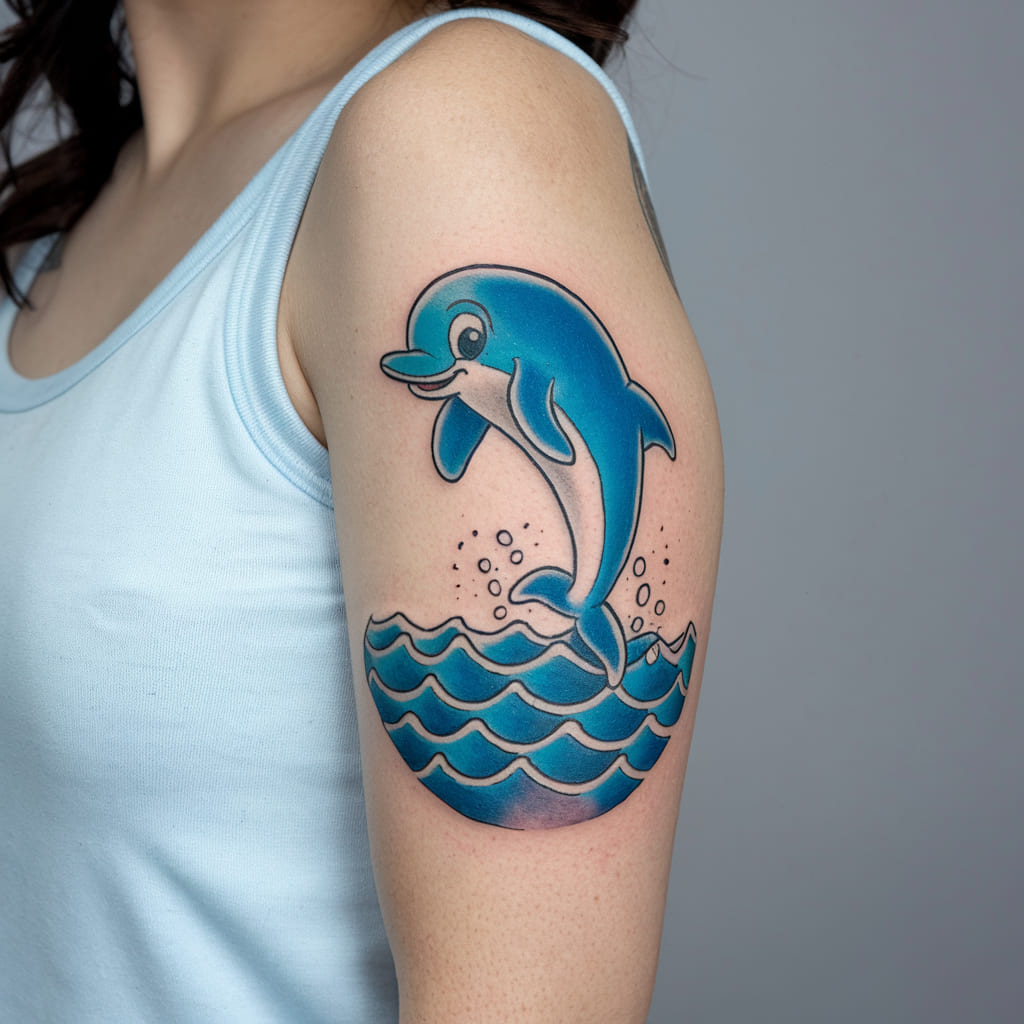 Cartoon Dolphin on the Arm