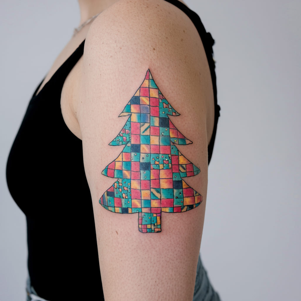 Colorful Patchwork Christmas Tree