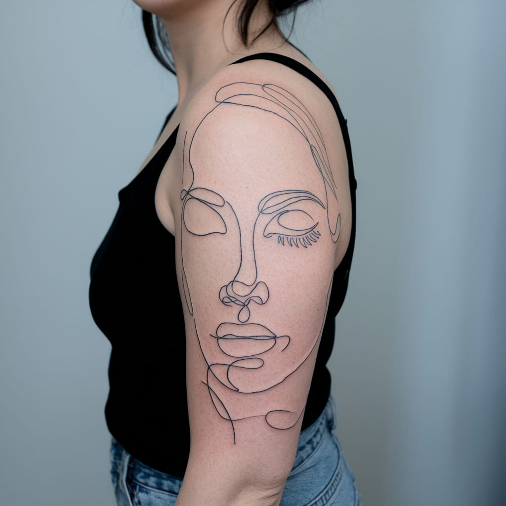 Continuous Line Face Portrait