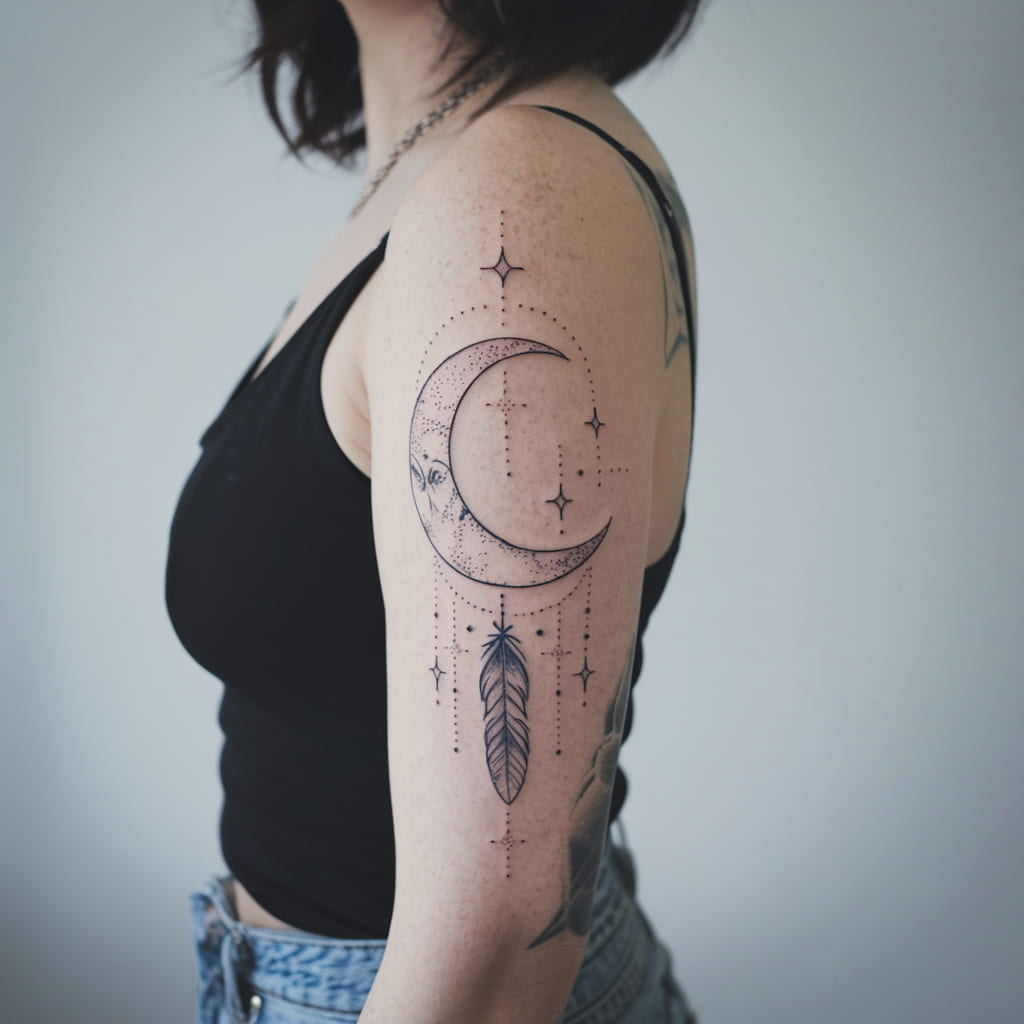 Crescent Moon with Subtle Details