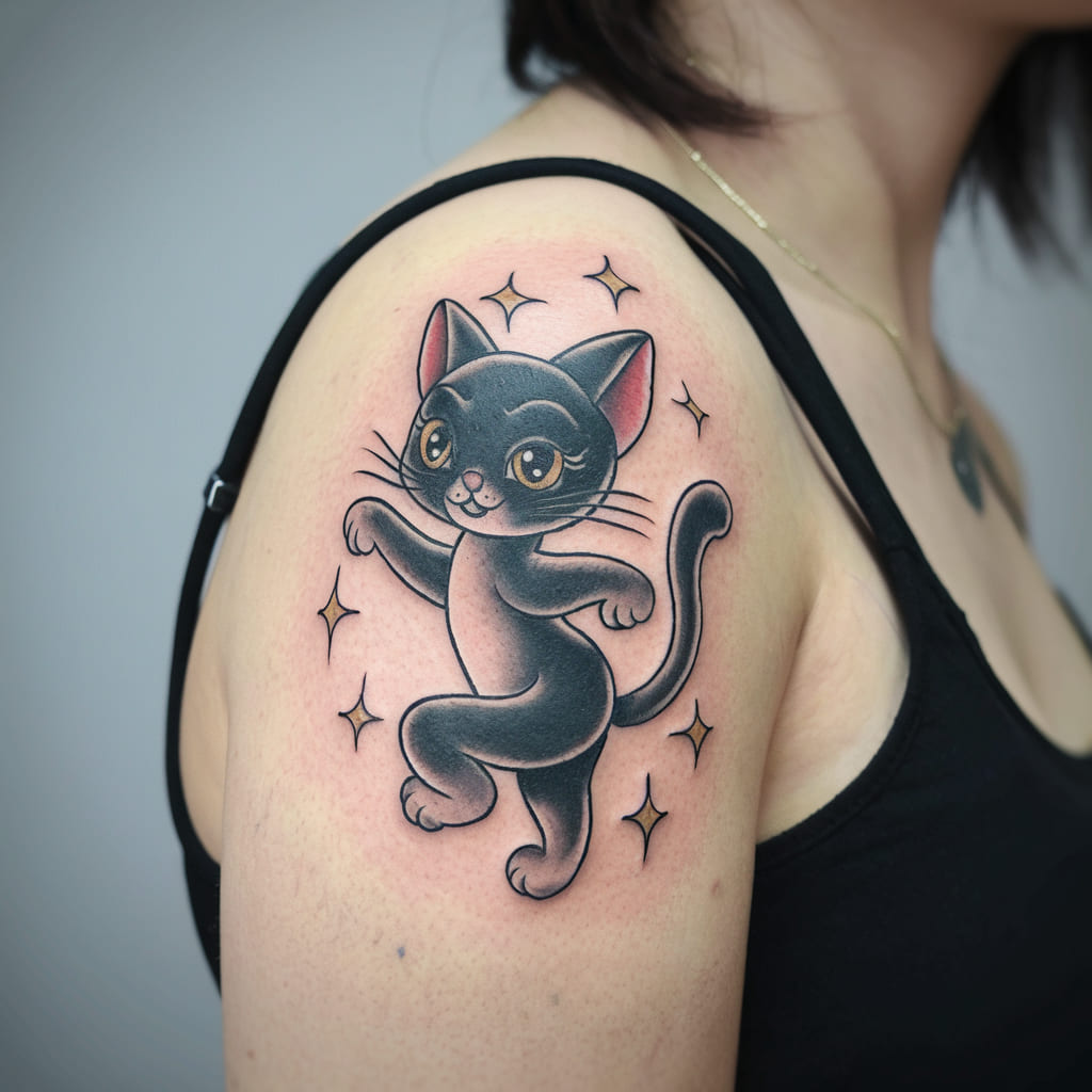 Dancing Cat with Stars