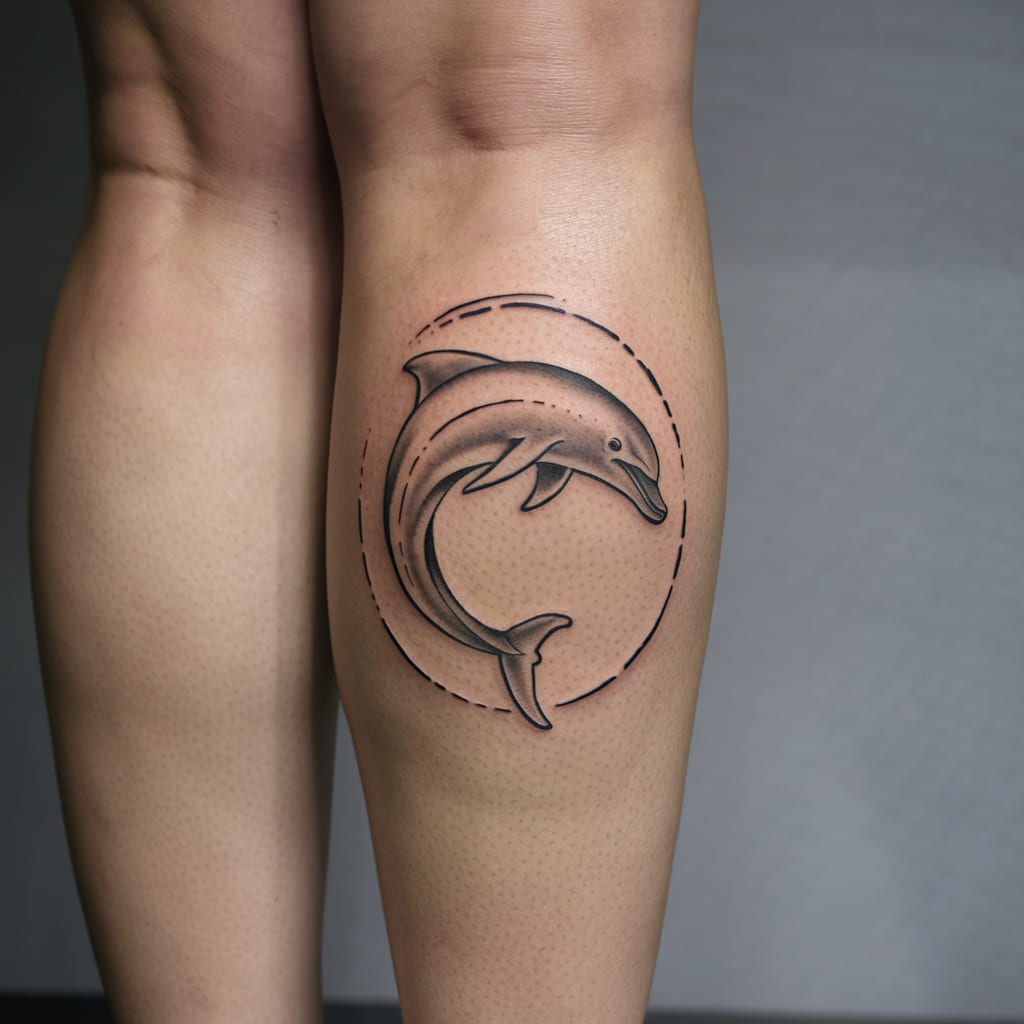 Dolphin Swimming in a Circle on the Calf