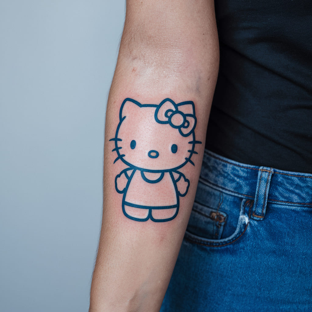 Hello Kitty Outline on the Forearm