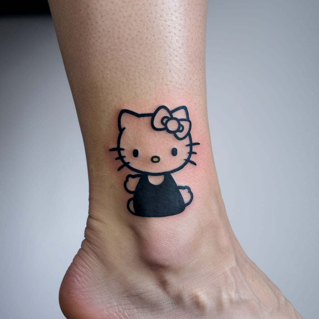 Hello Kitty Silhouette on the Ankle