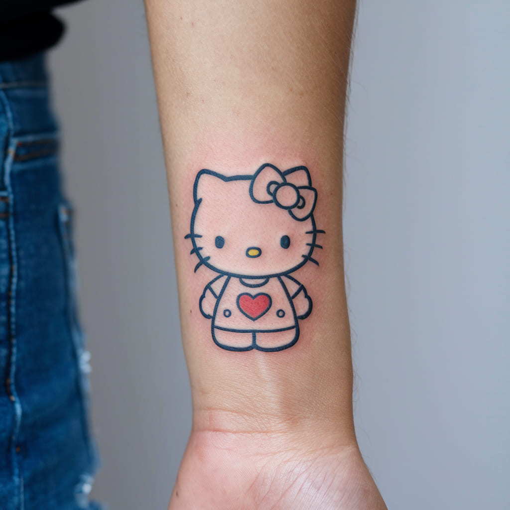 Hello Kitty with One Heart on the Wrist