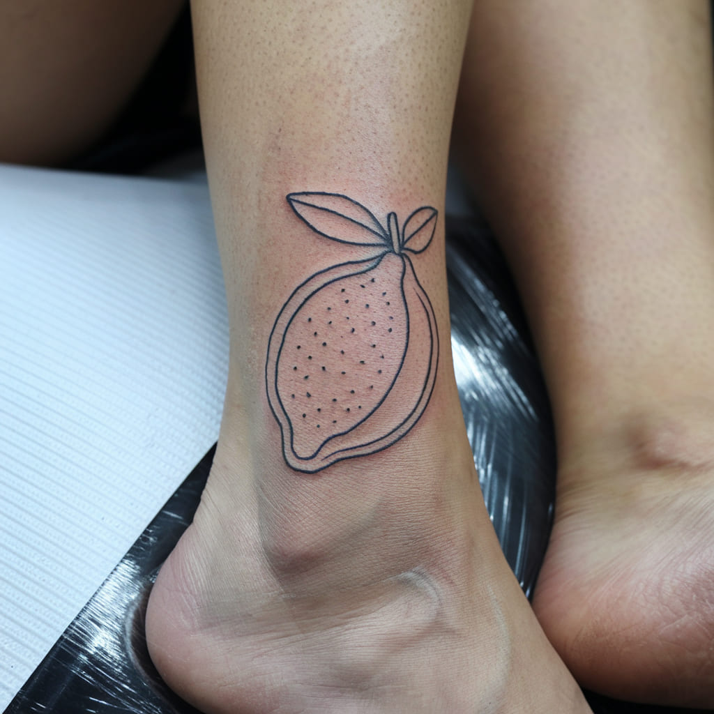 Lemon Outline on the Ankle