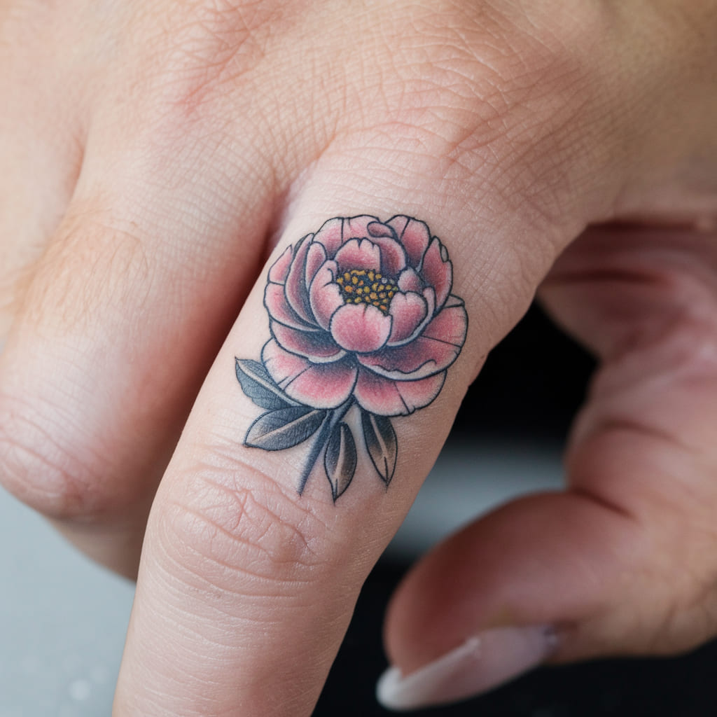 Mini Peony on the Finger