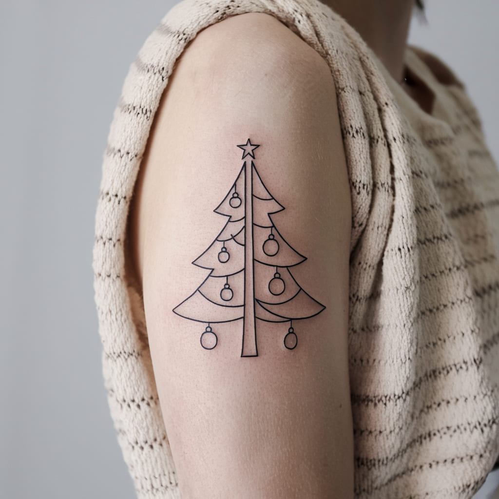 Minimalist Christmas Tree Outline