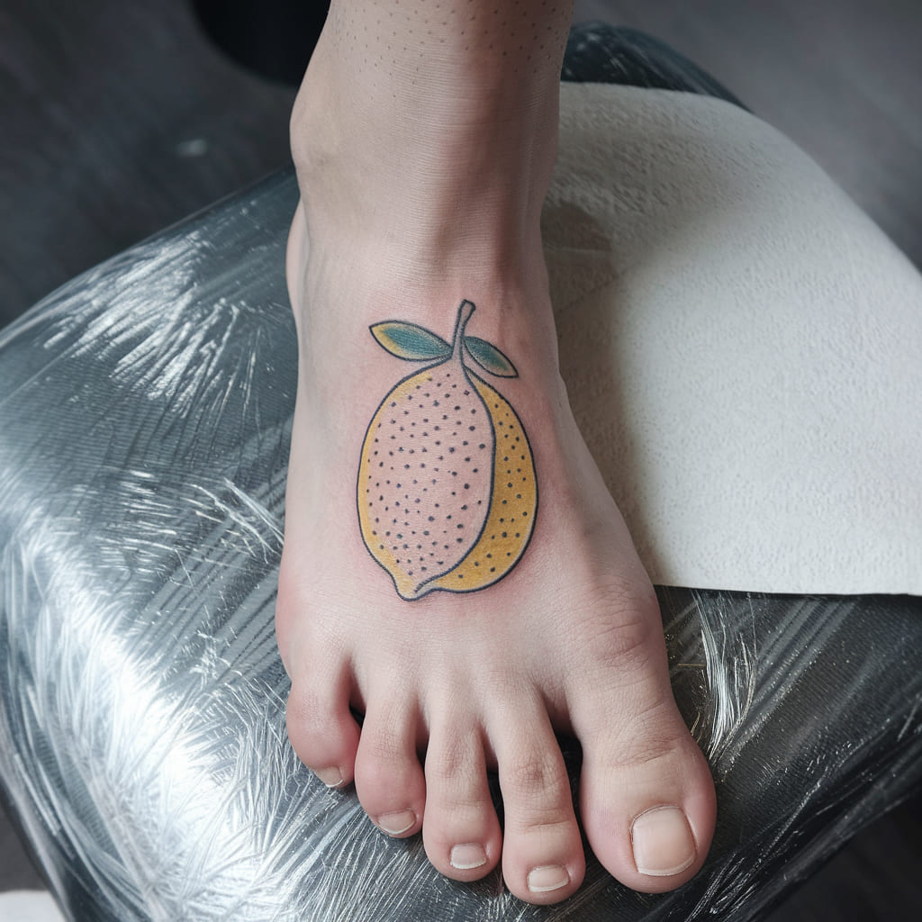 Minimalist Lemon on the Foot