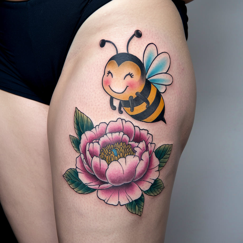 Peony and Bumblebee Duo