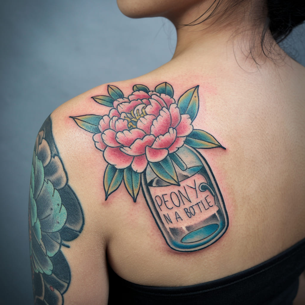 Peony in a Bottle