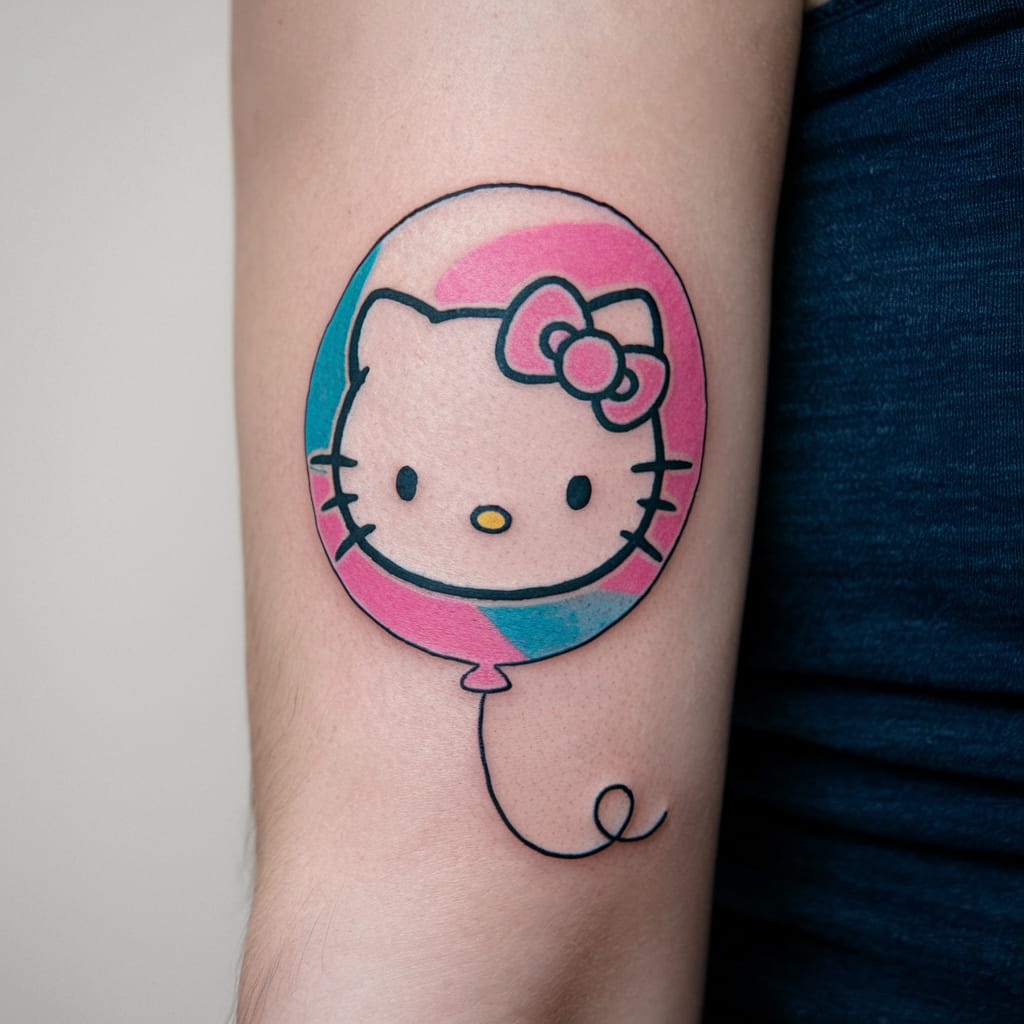 Simple Hello Kitty Balloon on the Arm