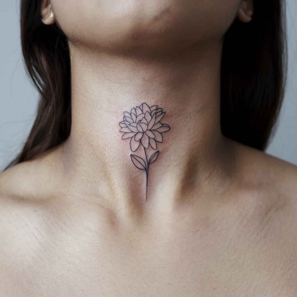 Single Line Dahlia on the Neck