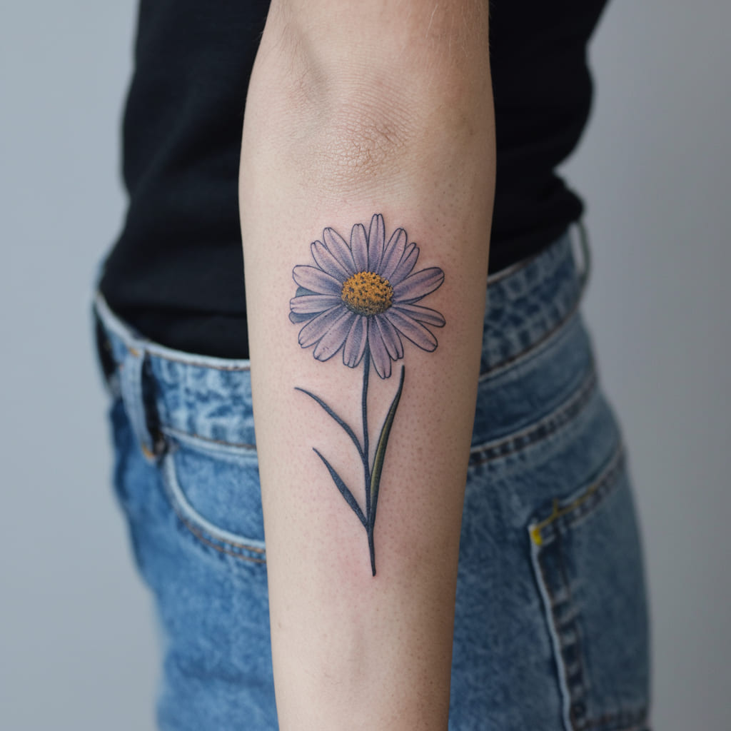 Single Wildflower on the Forearm