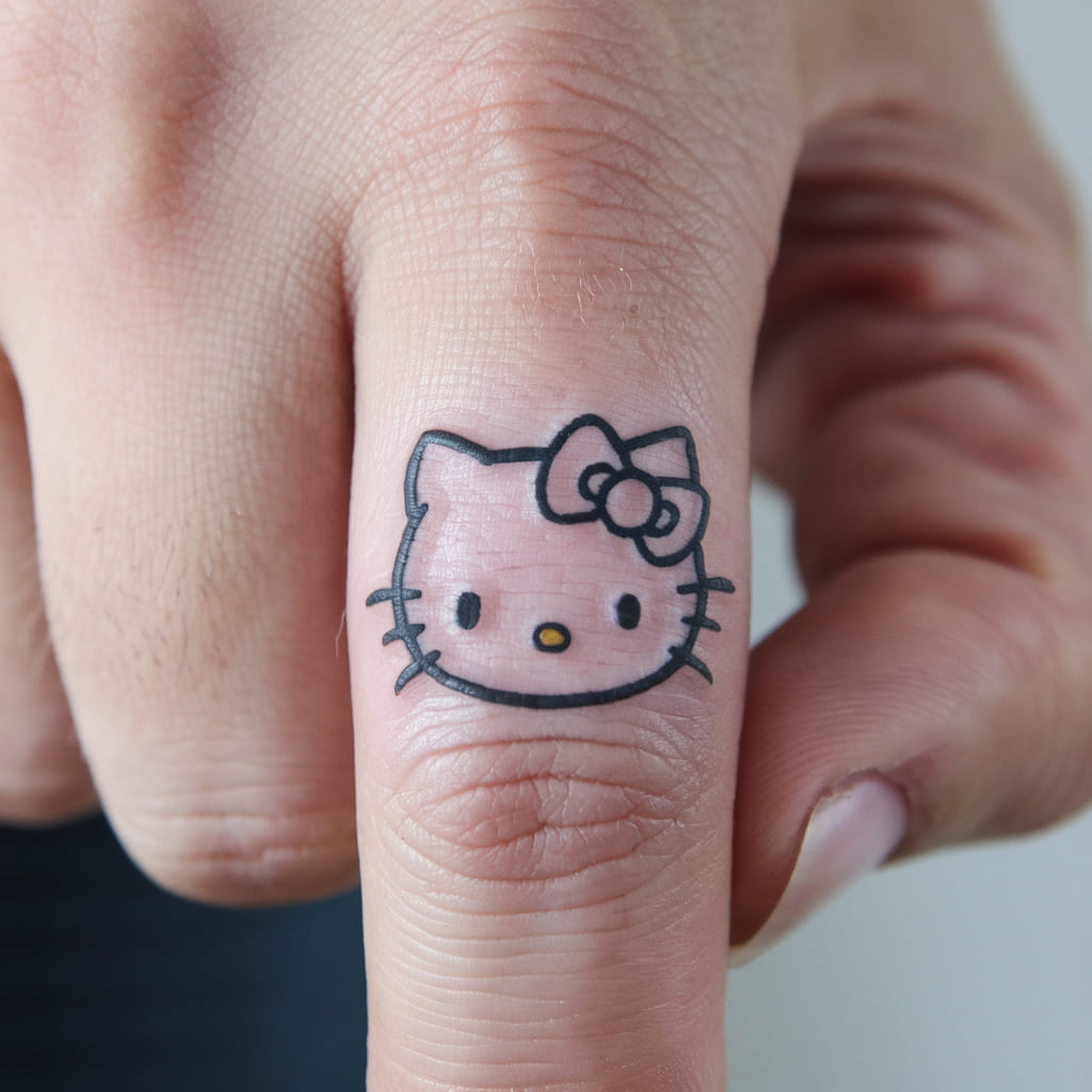 Small Hello Kitty Bow on the Finger