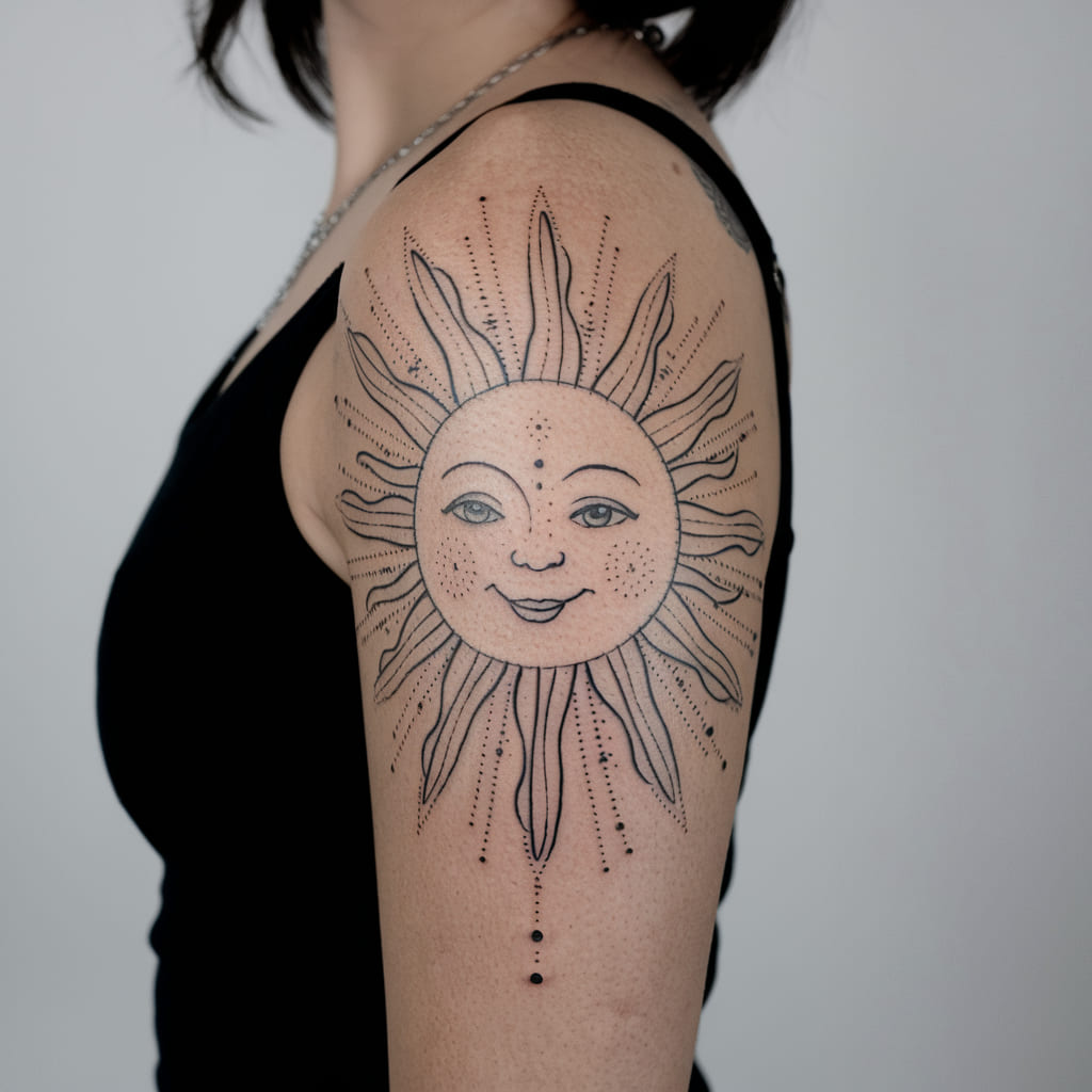 Smiling Sun with Rays