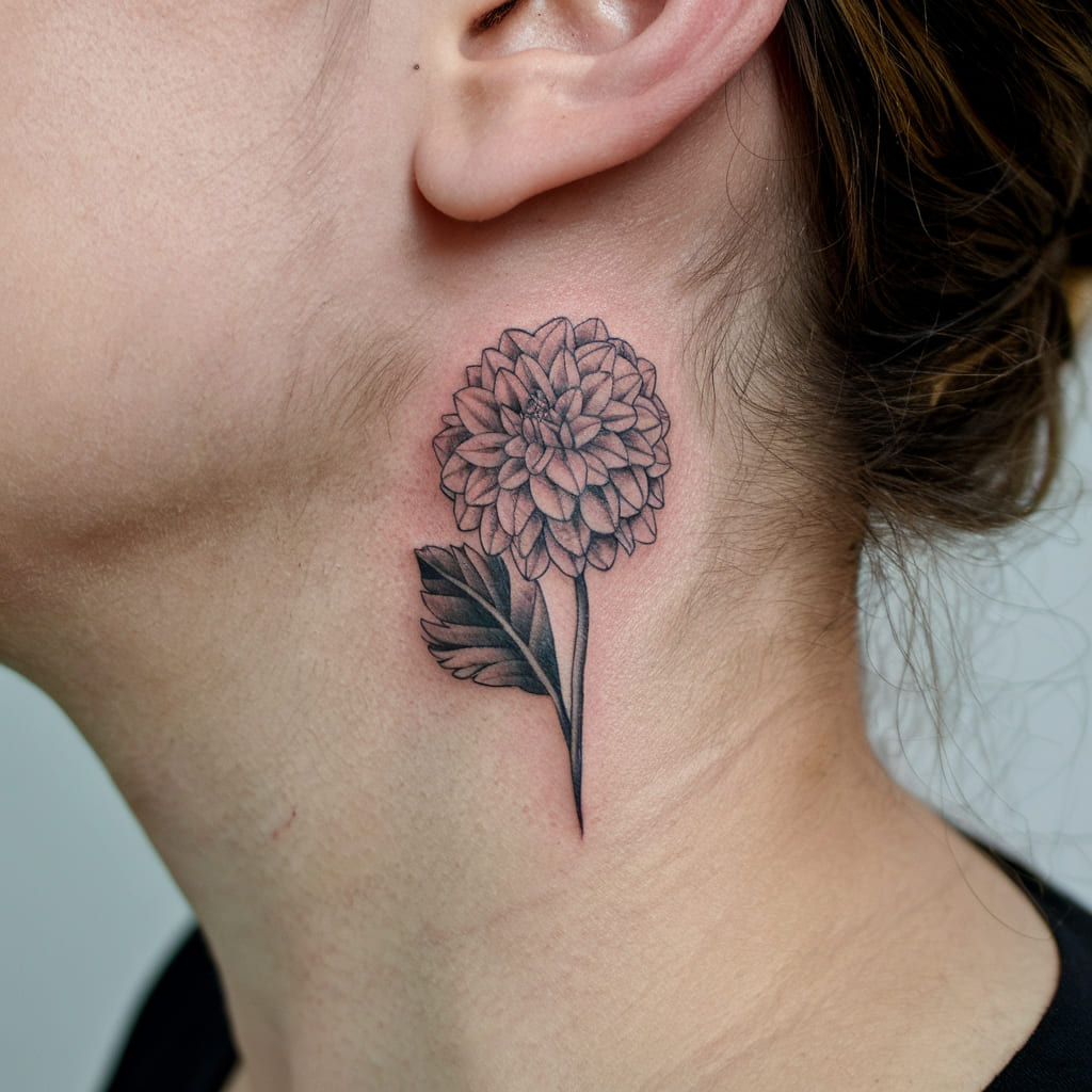 Tiny Dahlia Behind the Ear