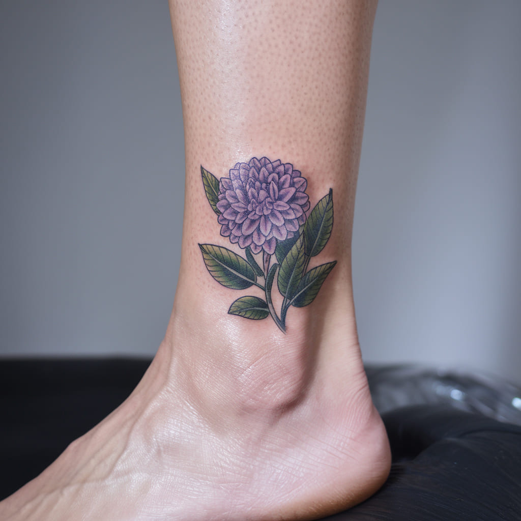 Tiny Dahlia on the Ankle