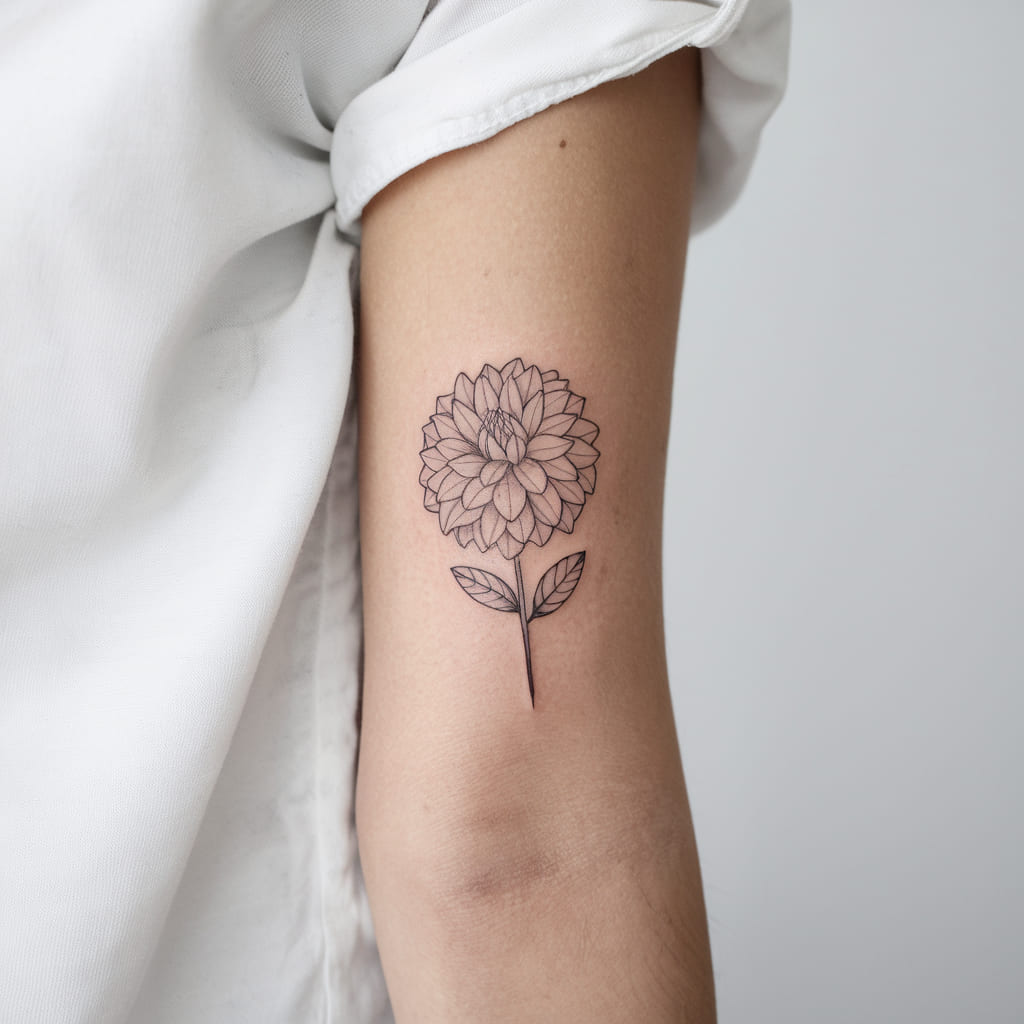 Tiny Dahlia on the Inner Arm