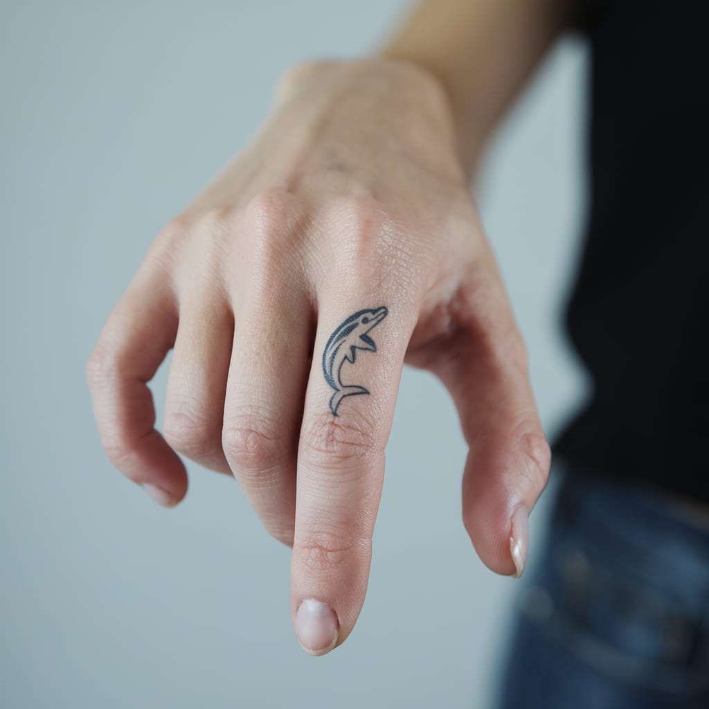 Tiny Dolphin on the Finger