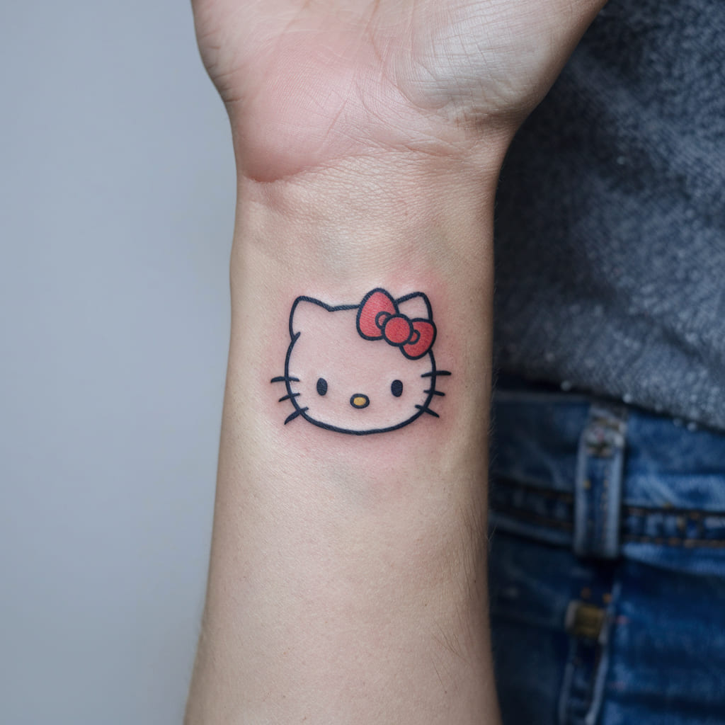 Tiny Hello Kitty Face on the Wrist