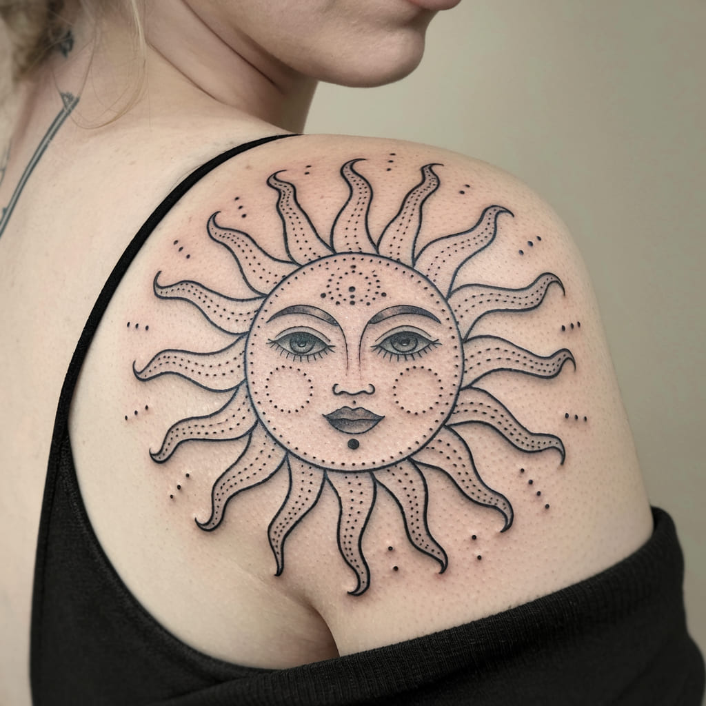 Whimsical Sun with a Face