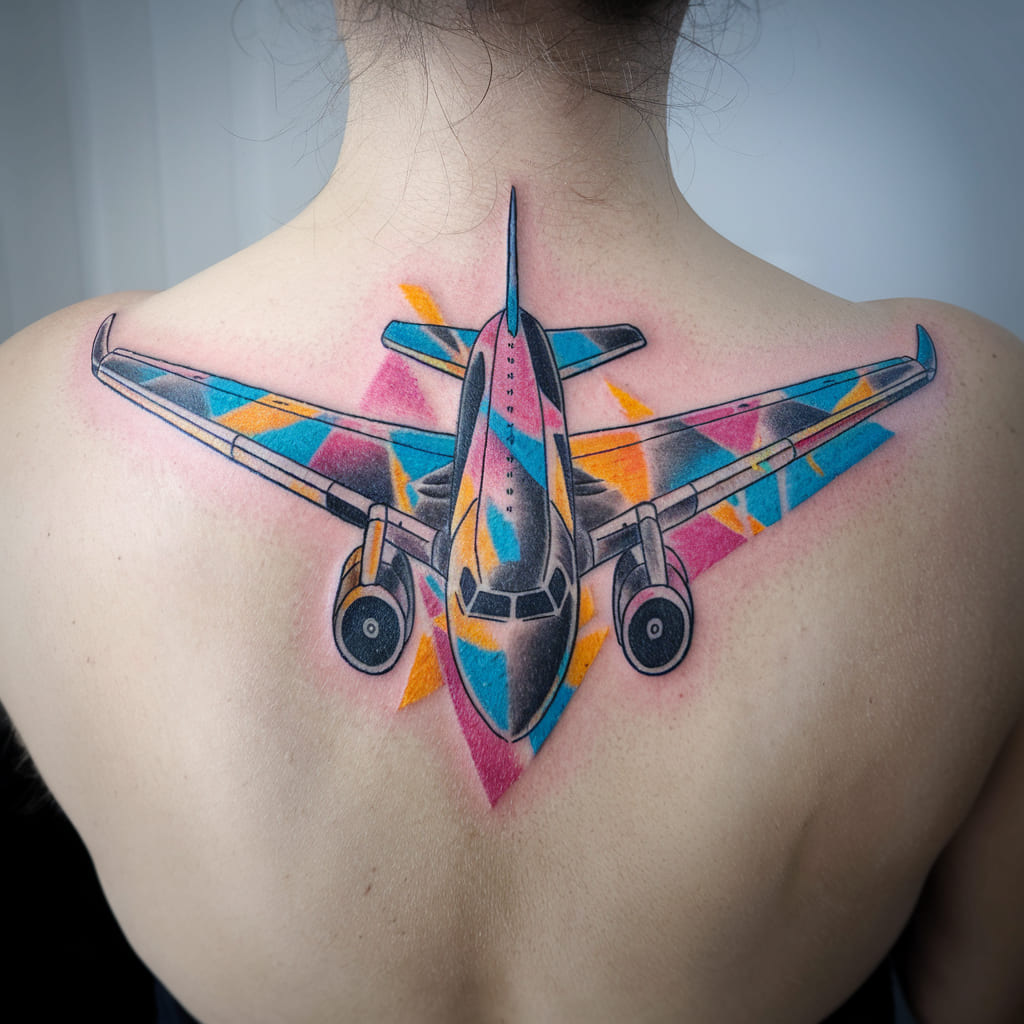 Abstract Airplane with Angular Wings