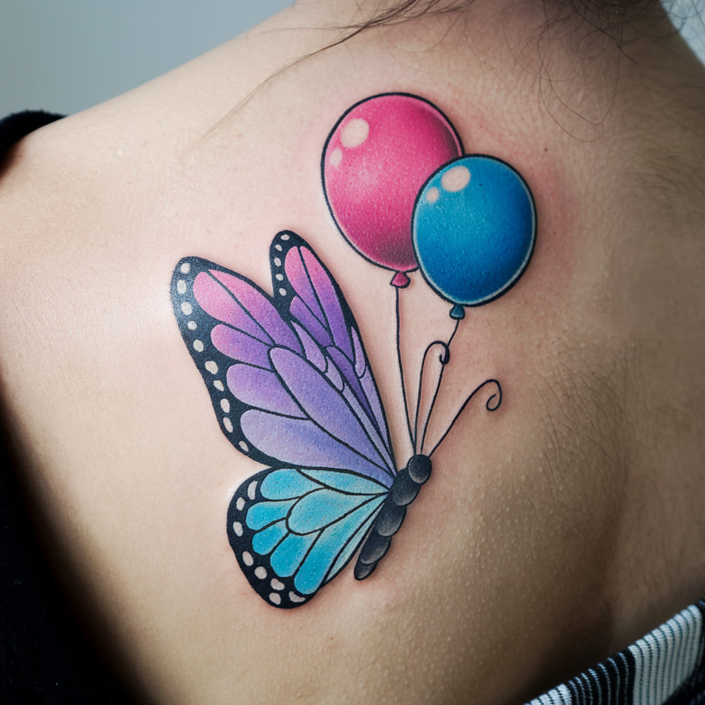 Butterfly Carrying Balloons