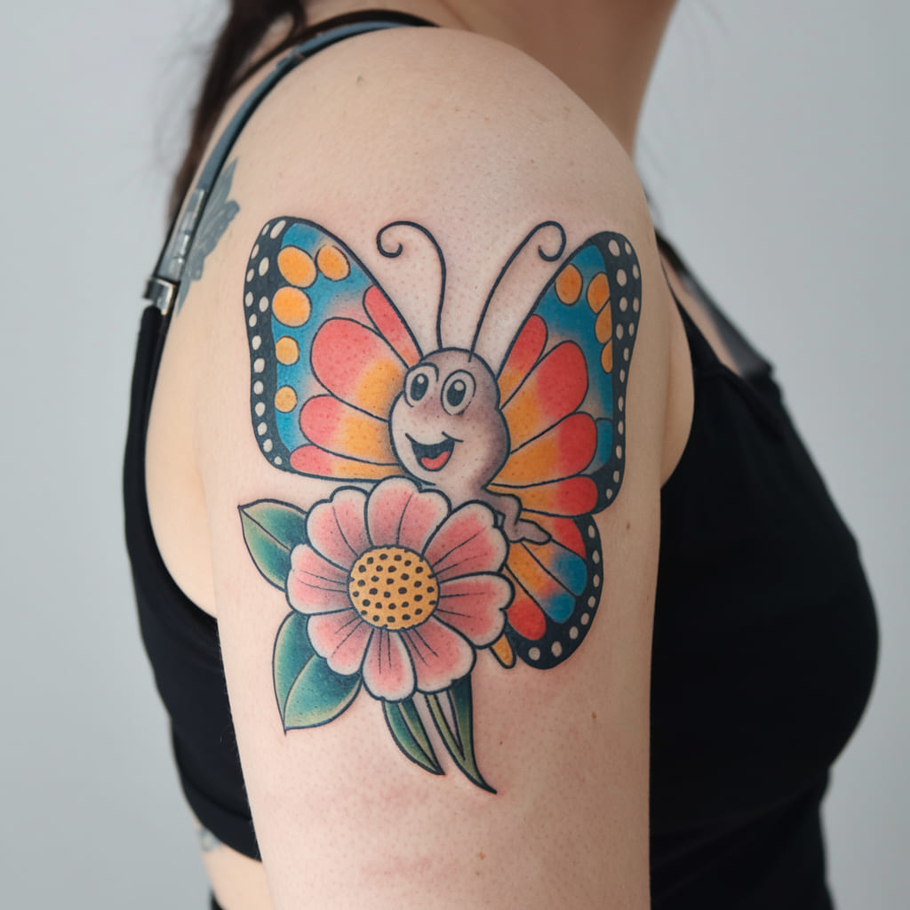 Butterfly Holding a Flower