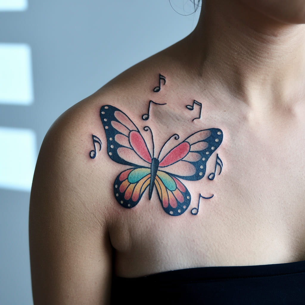 Butterfly with Music Notes