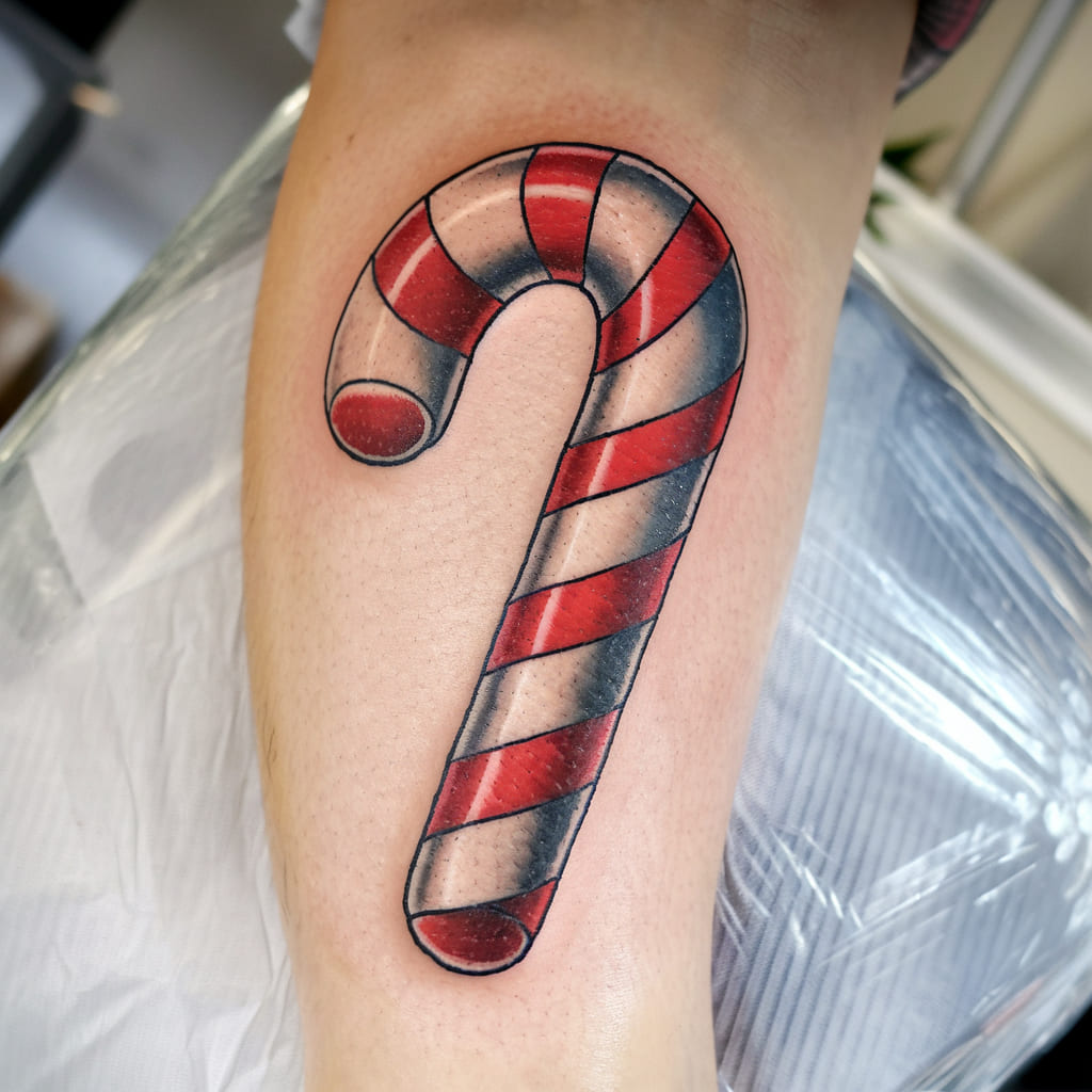 Candycane with a Red Dot at the Tip