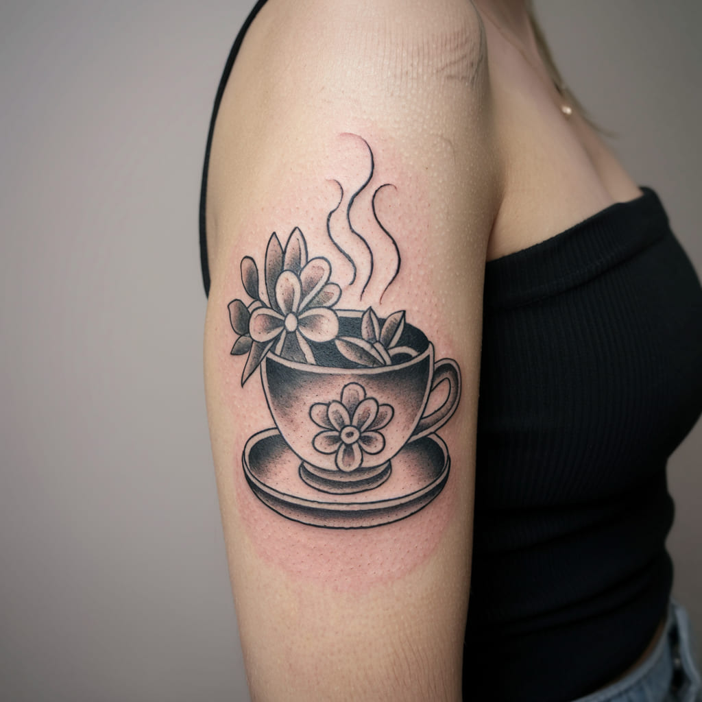 Coffee Cup with Flowers