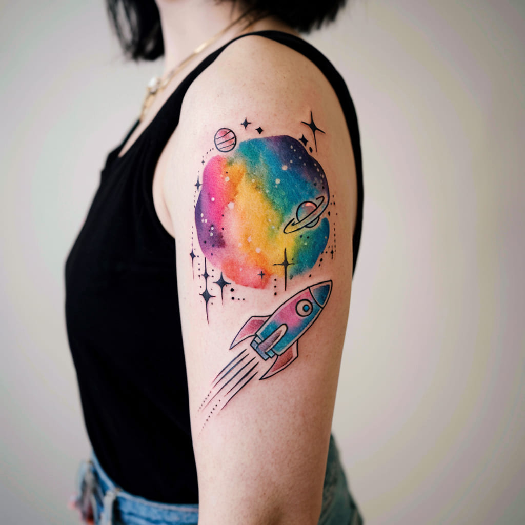 Colorful Watercolor Galaxy