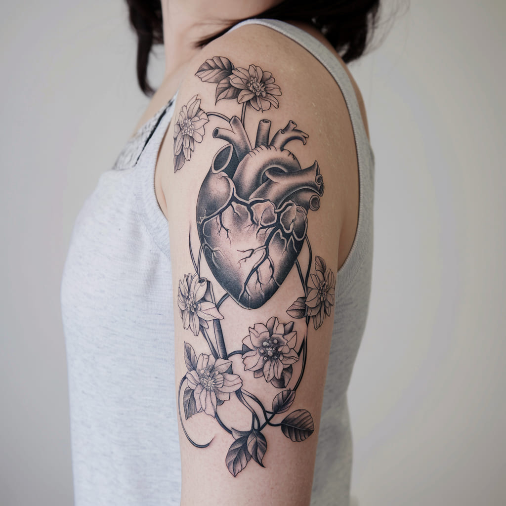 Floral Vines Around the Heart