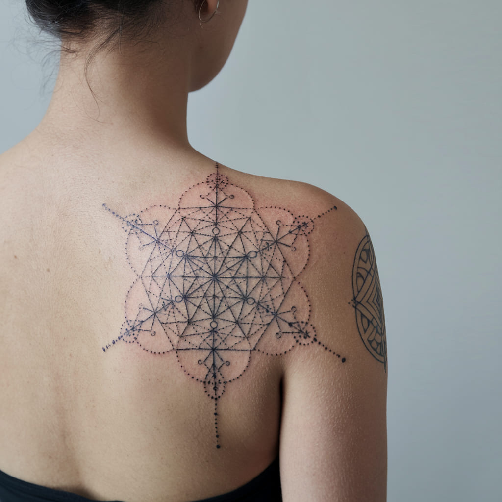 Geometric Snowflake with Sacred Geometry