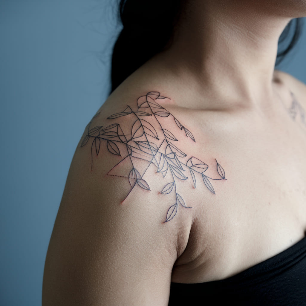 Geometric Vine Tattoo