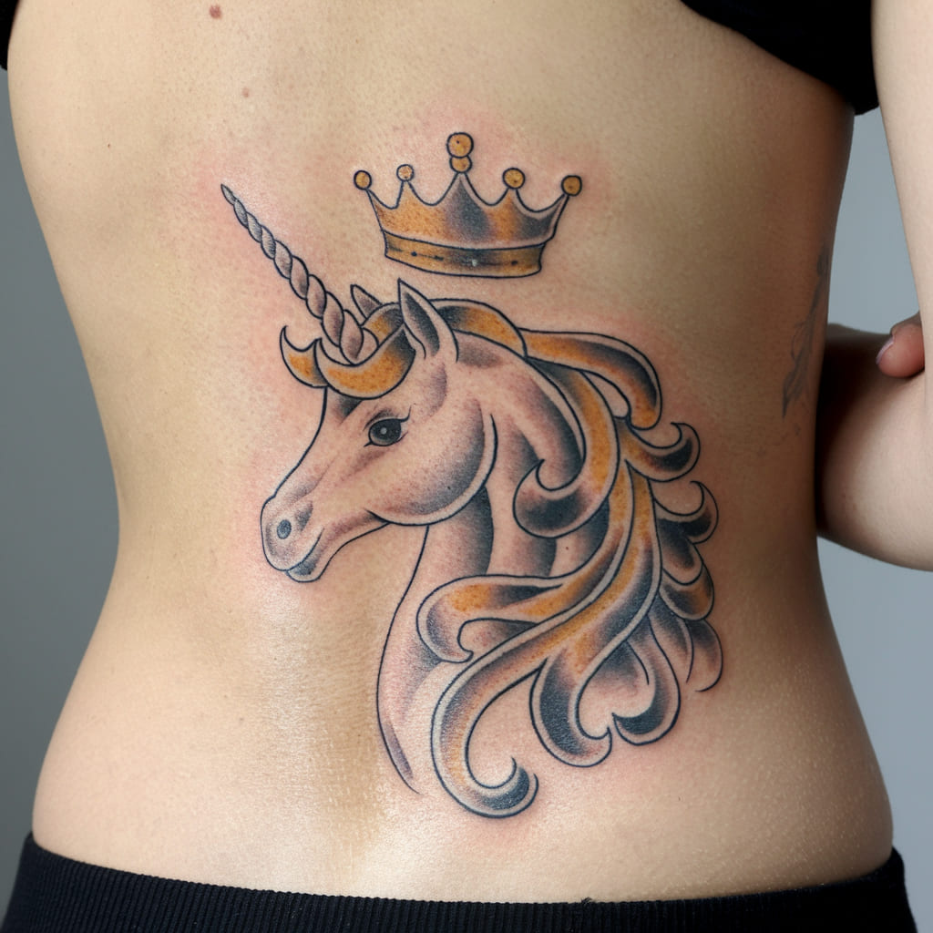 Golden Unicorn with Crown