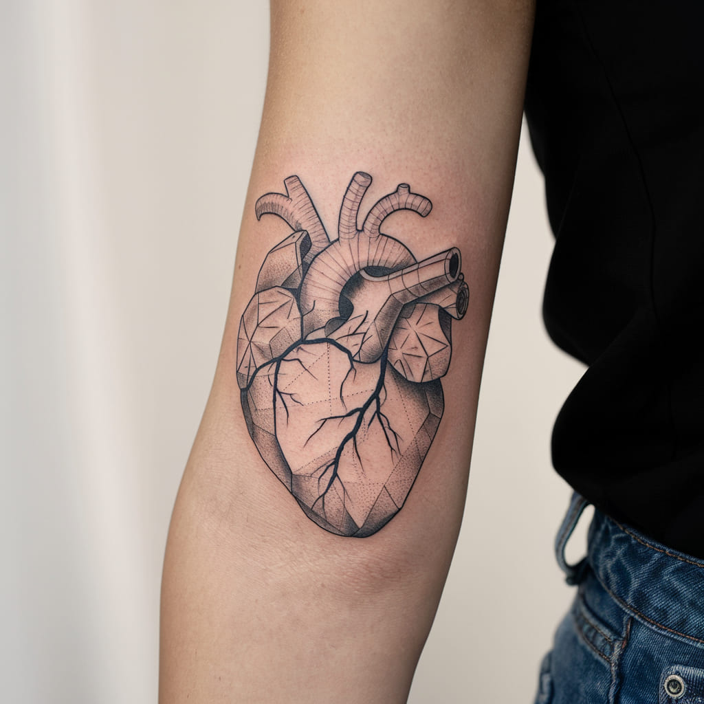 Heart Made of Geometric Shapes