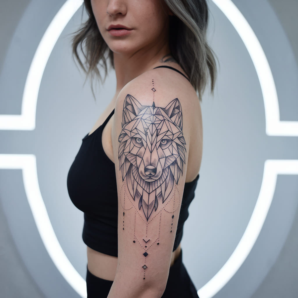 Intricate Wolf with Geometric Patterns