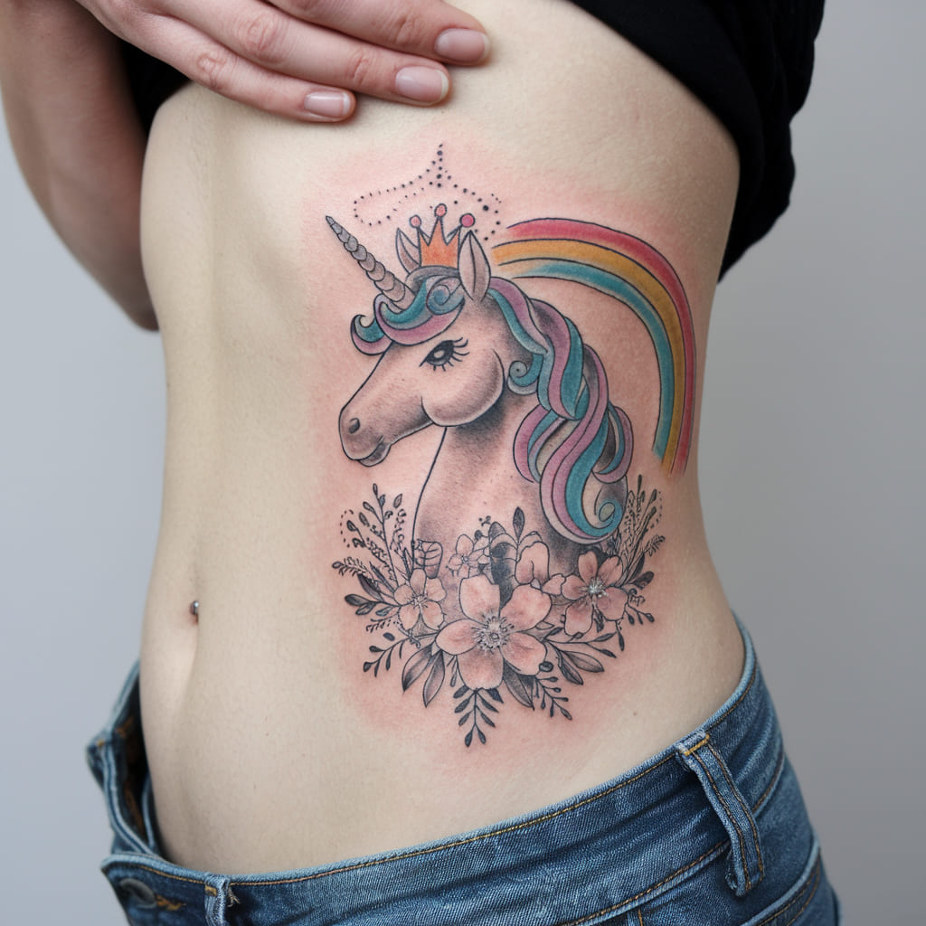 Magical Unicorn with Floral Garland