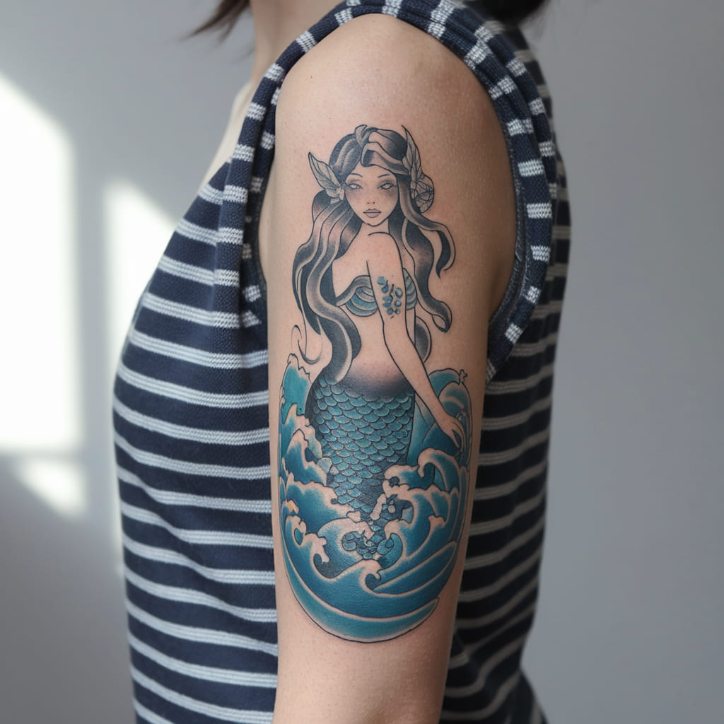 Mermaid with Ocean Waves