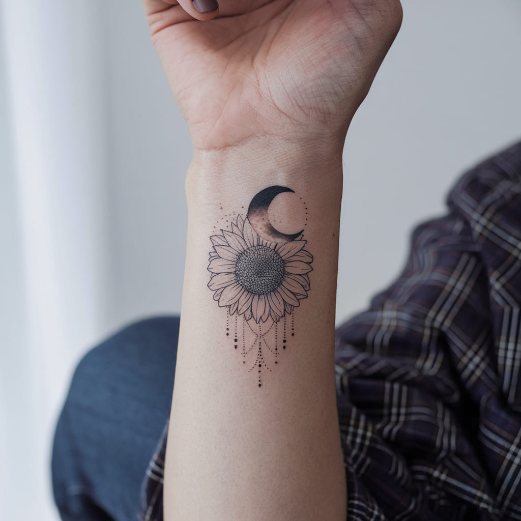 Mini Sunflower and Moon