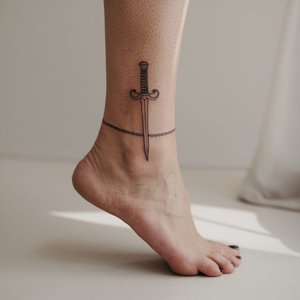 Minimal Sword Anklet