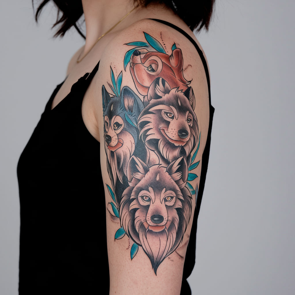 Mowgli Wolf Pack Tattoo