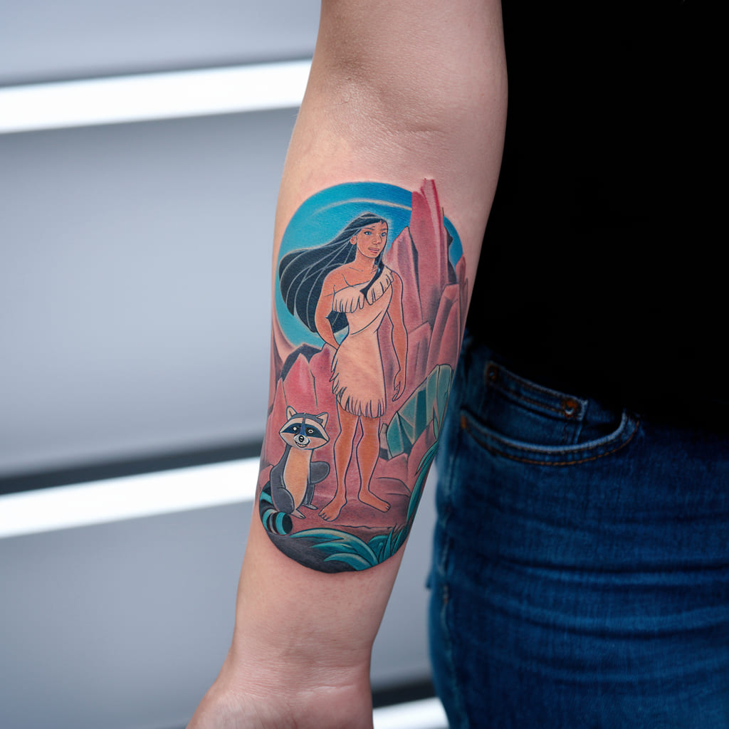 Pocahontas and Meeko Tattoo