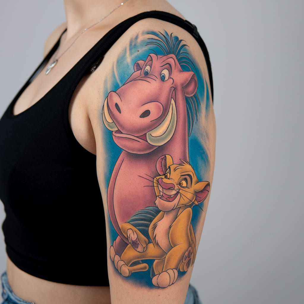 Pumbaa and Timon Tattoo